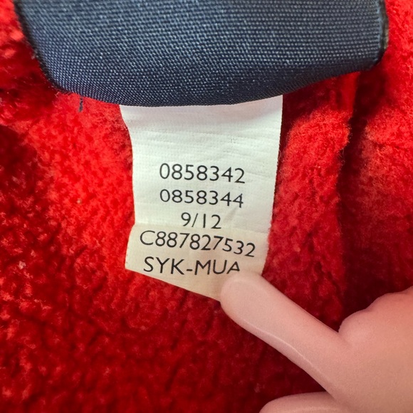 Y2K Tommy Hilfiger Rugby Red and Navy Men's Hoodie Size Large - Picture 5 of 5